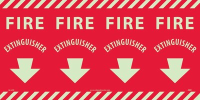 Information Labels; Fire Extinguisher Column Marker, 12X24, Adhesive Vinylglow