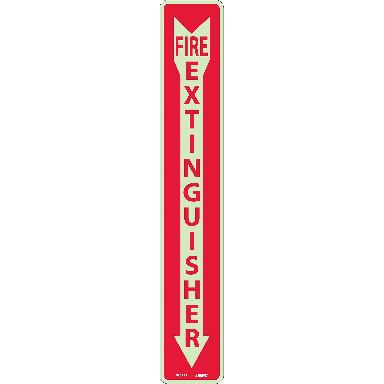 Notice Signs; Fire, Fire Extinguisher, 24X4, Rigid Plasticglow