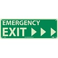 Notice Signs; Emergency Exit (W/ Right Arrow), 5X14, Glow Rigid