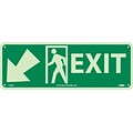 Notice Signs; Exit (W/ Door And Left Down Arrow), 5X14, Glow Rigid