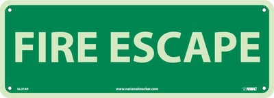 Notice Signs; Fire Escape, 5X14, Glow Rigid