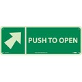 Information Signs; Push To Open (With Arrow), 5X14, Glow Rigid