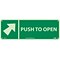 Information Signs; Push To Open (With Arrow), 5X14, Glow Rigid