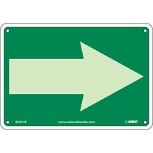 Directional Signs; Arrow Graphic, 7X10, Glow Rigid