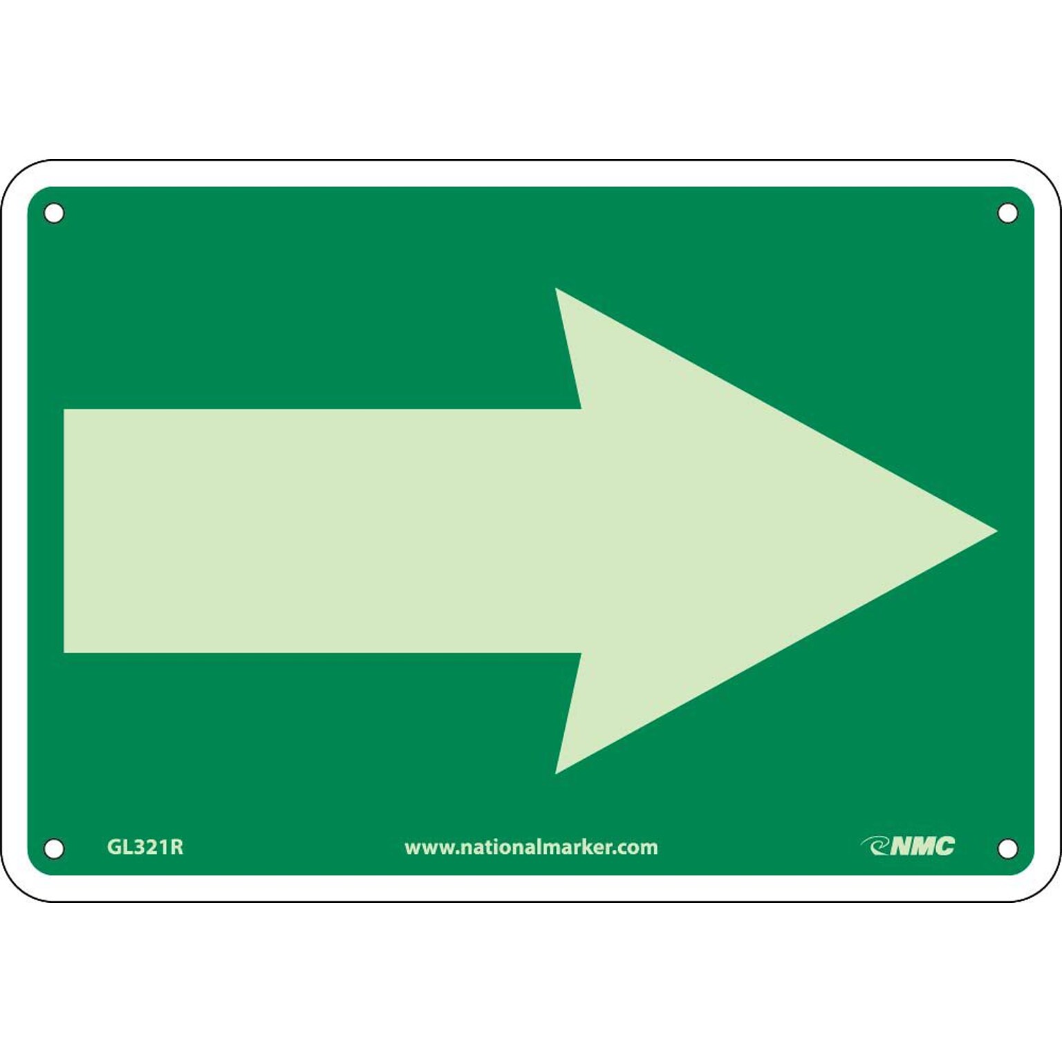 Directional Signs; Arrow Graphic, 7X10, Glow Rigid