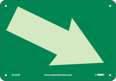 Directional Signs; Arrow Graphic Diagonal, 7X10, Glow Rigid