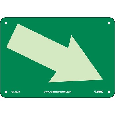 Directional Signs; Arrow Graphic Diagonal, 7X10, Glow Rigid