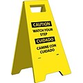 Heavy Duty Floor Signs; Caution Watch Your Step (Bilingual), 24.63X10.75