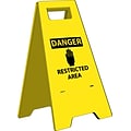 Heavy Duty Floor Signs; Danger Restricted Area, 24.63X10.75