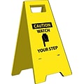 Heavy Duty Floor Signs; Caution Watch Your Step, 24.63X10.75