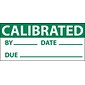 Inspection Labels; Calibrated, Grn/Wht, 1" x 2 1/4", Adhesive Vinyl (27 Labels)