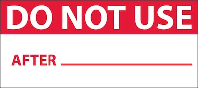 Inspection Labels; Do Not Use, Red/Wht, 1 x 2 1/4, Adhesive Vinyl (27 Labels)
