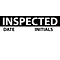 Inspection Labels; Inspected, Blk/Wht, 1X2 1/4, Adhesive Vinyl (27 Labels)