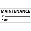 Inspection Labels; Maintenance, Blk/Wht, 1X2 1/4, Adhesive Vinyl (27 Labels)