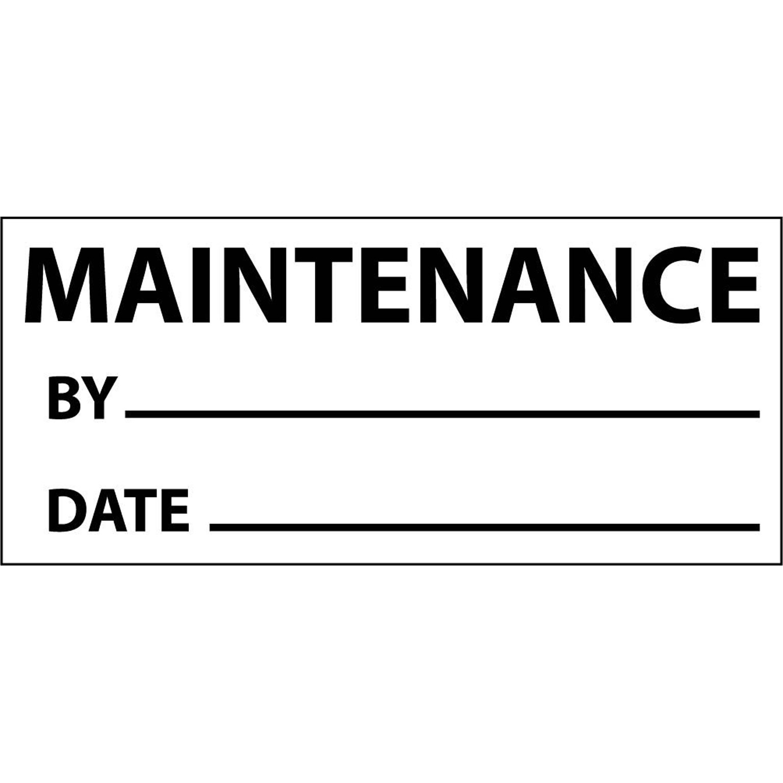 Inspection Labels; Maintenance, Blk/Wht, 1X2 1/4, Adhesive Vinyl (27 Labels)