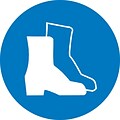 Information Labels; Graphic For Wear Foot Protection, 2In Dia, Adhesive Vinyl