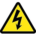Hazard Labels; Graphic For Electric Voltage Hazard, 2In Dia, Adhesive Vinyl