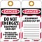 Lockout Tags; Lockout, Do Not Energize Equipment Lock Out, 6X3, Unrippable Vinyl, 25/Pk
