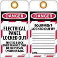 Lockout Tags; Lockout, Danger Electrical Panel Locked Out. . ., 6X3, Unrippable Vinyl