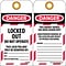 Tag; Danger, Locked Out,Do Not Operate, 6X3 1/4, Unrippable Vinyl, 25/Pk