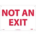 Notice Signs; Not An Exit, 10X14, Rigid Plastic