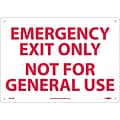 Notice Signs; Emergency Exit Only Not For General Use, 10 x 14, Rigid Plastic