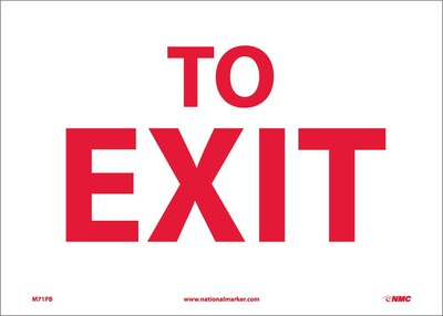 Information Labels; To Exit, 10X14, Adhesive Vinyl