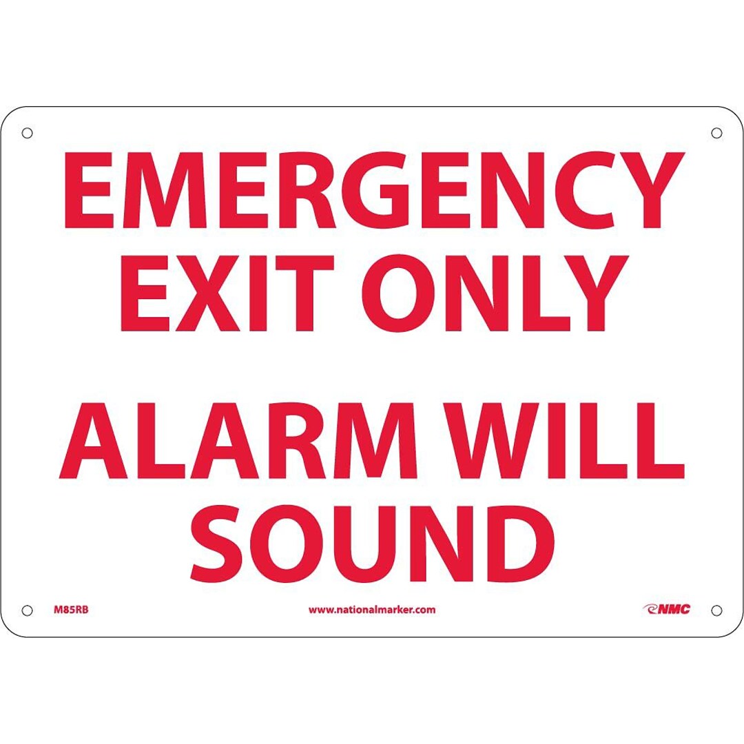Notice Signs Emergency Exit Only Alarm Will Sound 10x14 Rigid Plastic Quill Com
