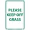 Notice Signs; Please Keep Off Grass, Green On White, 18X12, Rigid Plastic