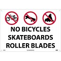 Notice Signs; No Bicycles Skateboards Rollerblades, Graphic, 14X20, Rigid Plastic
