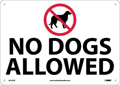 Notice Signs; No Dogs Allowed, Graphic, 14X20, Rigid Plastic