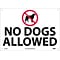 Notice Signs; No Dogs Allowed, Graphic, 14X20, Rigid Plastic