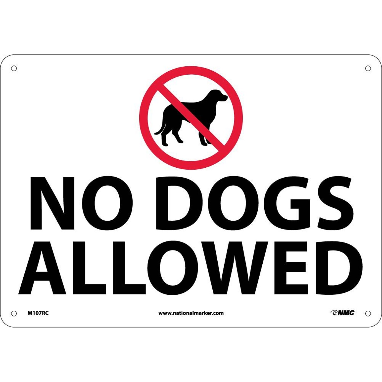 Notice Signs; No Dogs Allowed, Graphic, 14X20, Rigid Plastic