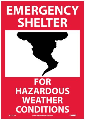 Emergency Shelter For Hazardous Weather Conditions; Graphic, 14X10, Adhesive Vinyl
