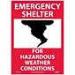 Emergency Shelter For Hazardous Weather Conditions; Graphic, 14X10, Adhesive Vinyl