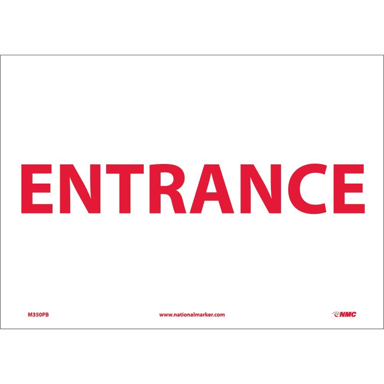 Information Labels; Entrance, 10 x 14, Adhesive Vinyl