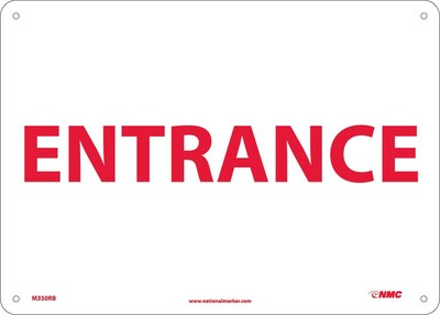 Entrance, 10X14, Rigid Plastic, Notice Sign
