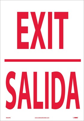 Information Labels; Exit (Bilingual), 20X14, Adhesive Vinyl