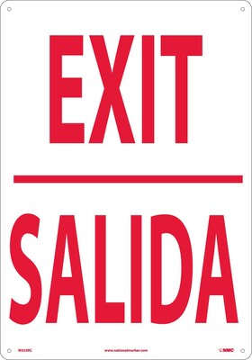 Exit (Bilingual), 20X14, Rigid Plastic, Notice Sign