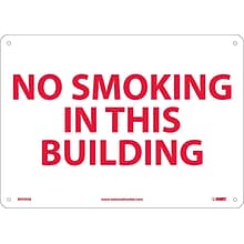 Notice Signs; No Smoking In This Building, 10X14, .040 Aluminum