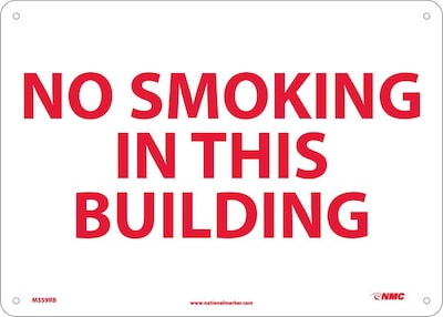 Notice Signs; No Smoking In This Building, 10X14, Rigid Plastic