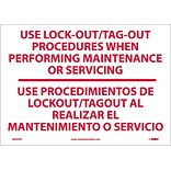 Information Labels; Use Lock-Out/Tag Out Procedures. . .(Bilingual), 10X14, Adhesive Vinyl