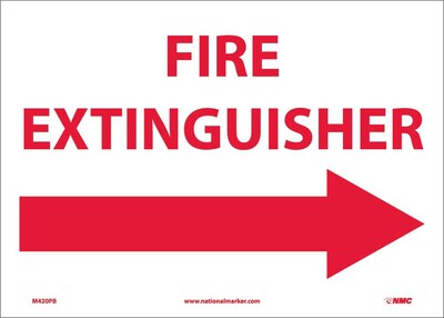 Information Labels; Fire Extinguisher (With Right Arrow), 10X14, Adhesive Vinyl