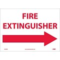 Information Labels; Fire Extinguisher (With Right Arrow), 10X14, Adhesive Vinyl
