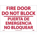 Information Labels; Fire Door Do Not Block  Puerta De Eme. . .(Bilingual), 10 x 14, Adhesive Vinyl