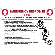 Notice Signs; Cpr Emergency Response, 10X14, Rigid Plastic