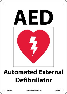 Notice Signs; Aed (With Graphic), 10" x 14", Rigid Plastic