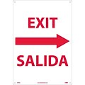 Directional Signs; Exit Right Arrow Bilingual, 20X14, Rigid Plastic