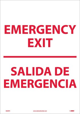 Information Labels; Emergency Exit Bilingual, 20X14, Adhesive Vinyl