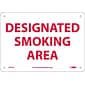 Information Signs; Designated Smoking Area, 7" x 10", Rigid Plastic